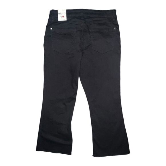 INC international Concepts Mid-Rise Cropped Flare-Leg Jeans Deep Black 12/31 NWT - Picture 6 of 11